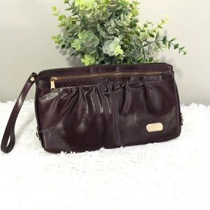 Vintage Leather Clutch Wristlet